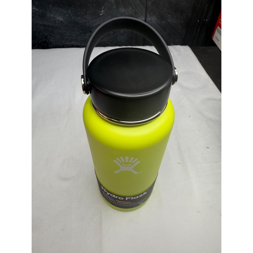 EXTREMELY RARE! Hydro Flask Wide Mouth With Straw Cap 32oz Citron - Picture 4 of 4